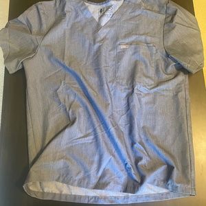 Mens Figs Scrub Set XL Heather Denim Blue